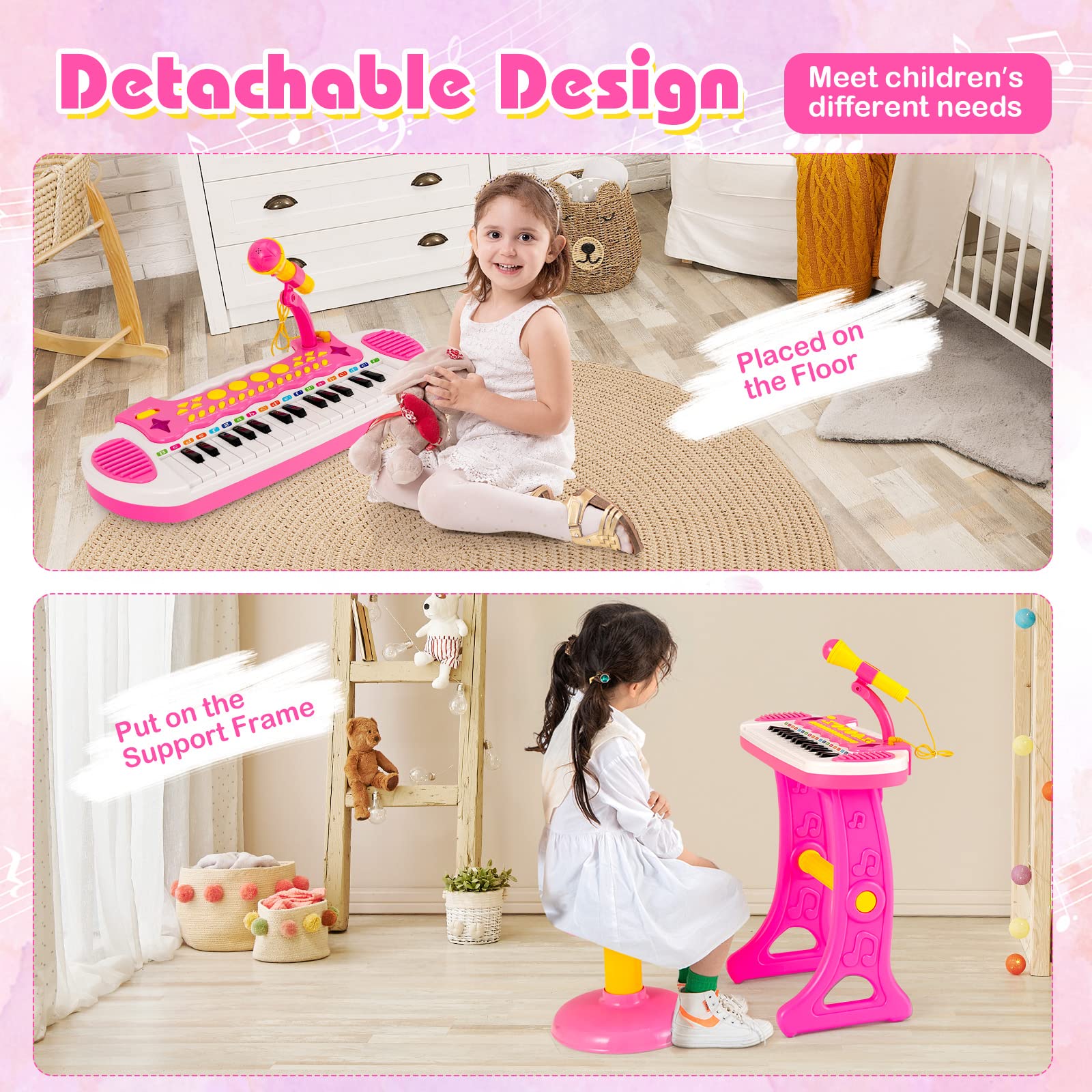 HOGEBABY 31-Key Kids Piano Keyboard Toy, Toddler Electronic Musical Instrument Educational Toy - Image 6