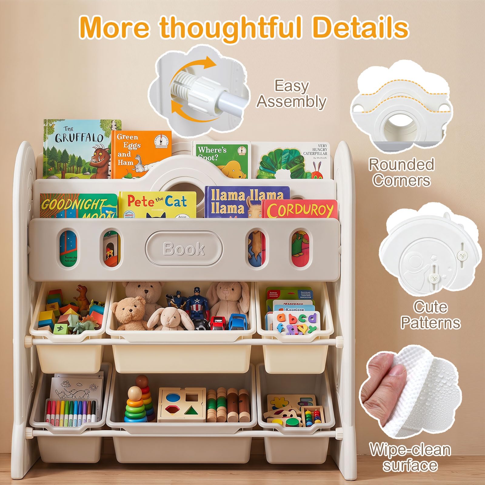 HOGEBABY Kids Bookshelf & Toy Storage Organizer | Montessori Floor Book Shelf - Image 6