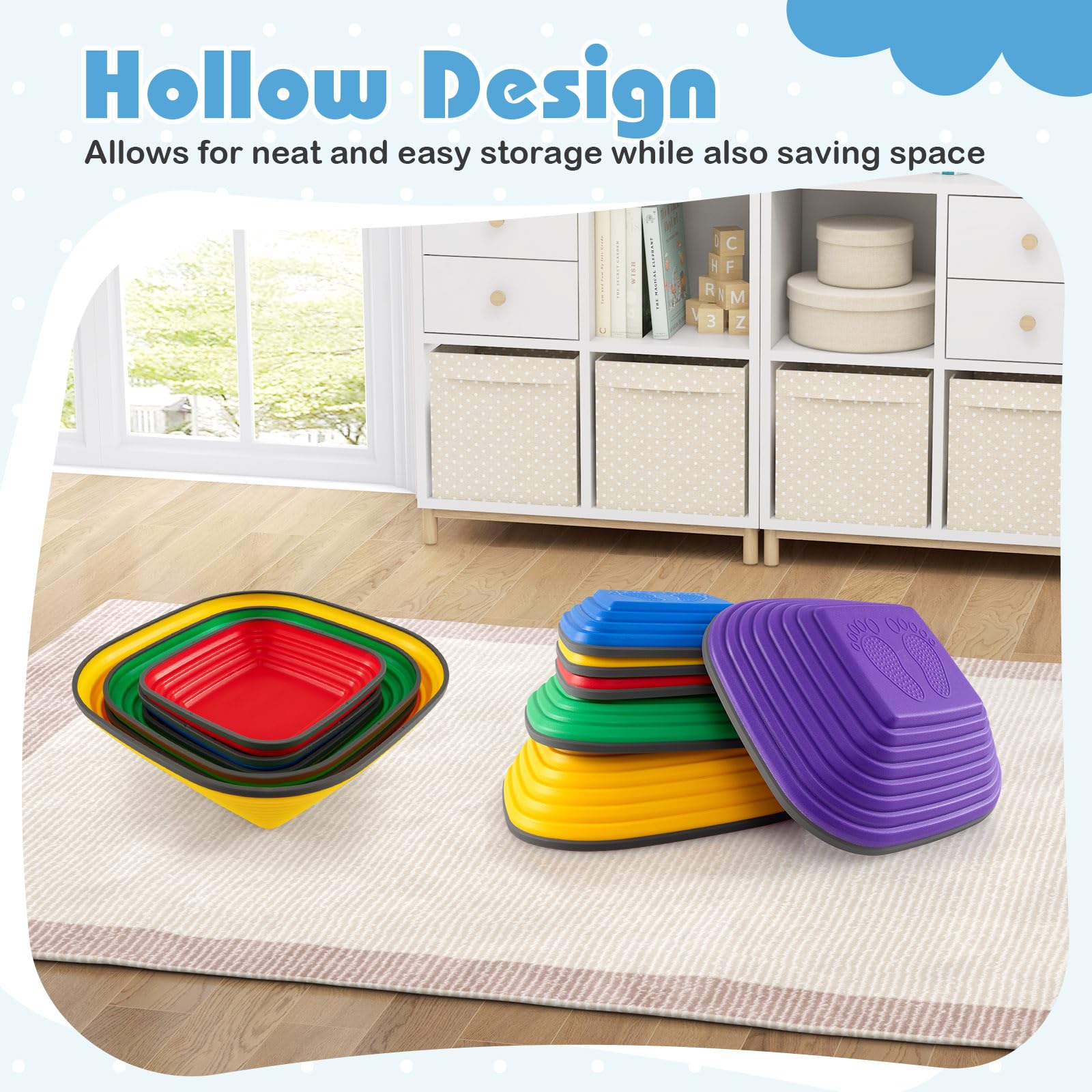 HOGEBABY Stepping Stones for Kids, Non-Slip Toddler Sensory Balance Blocks - Image 6