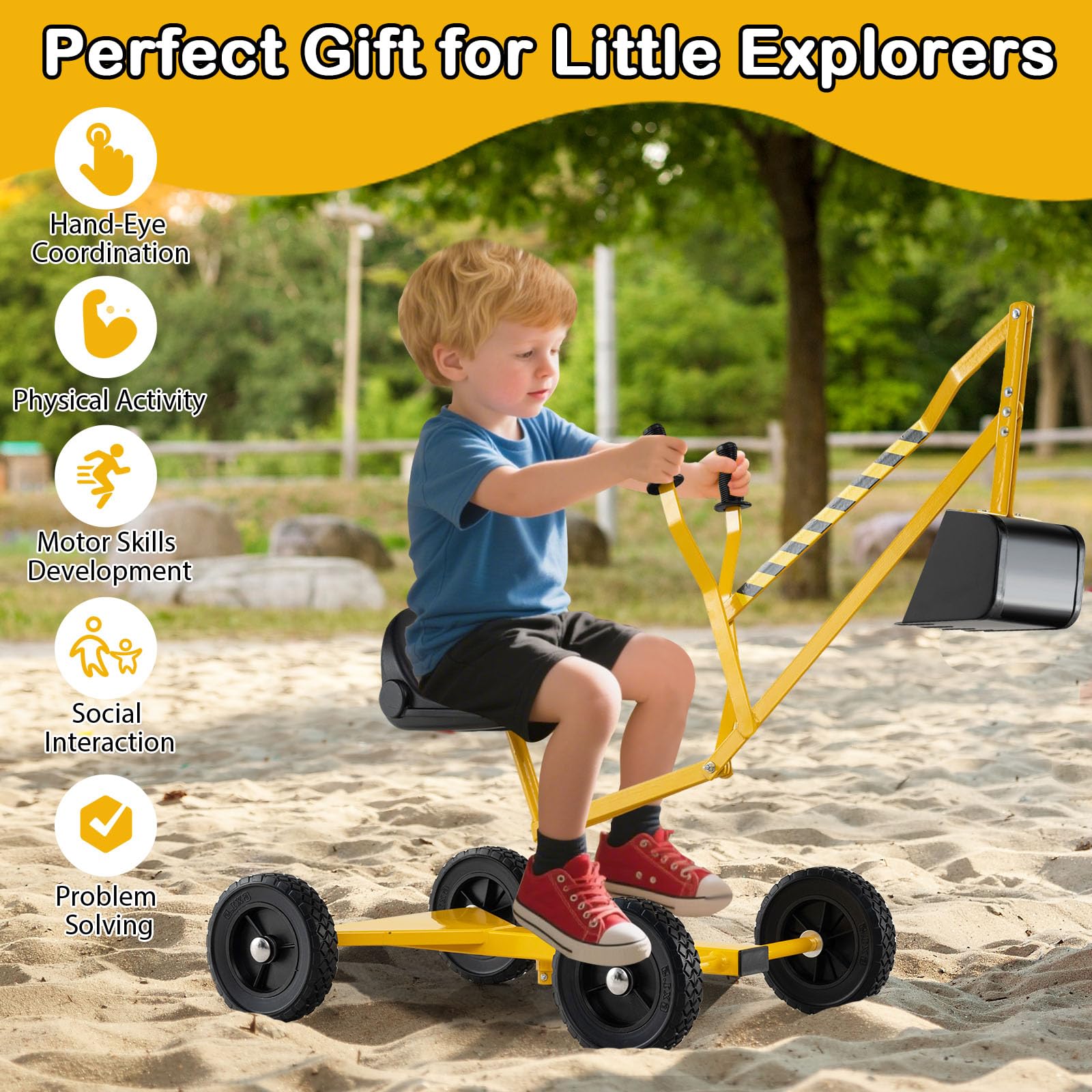 HOGEBABY Sand Digger Outdoor Heavy Duty Metal Excavator with 360 Swivel Seat - Image 6