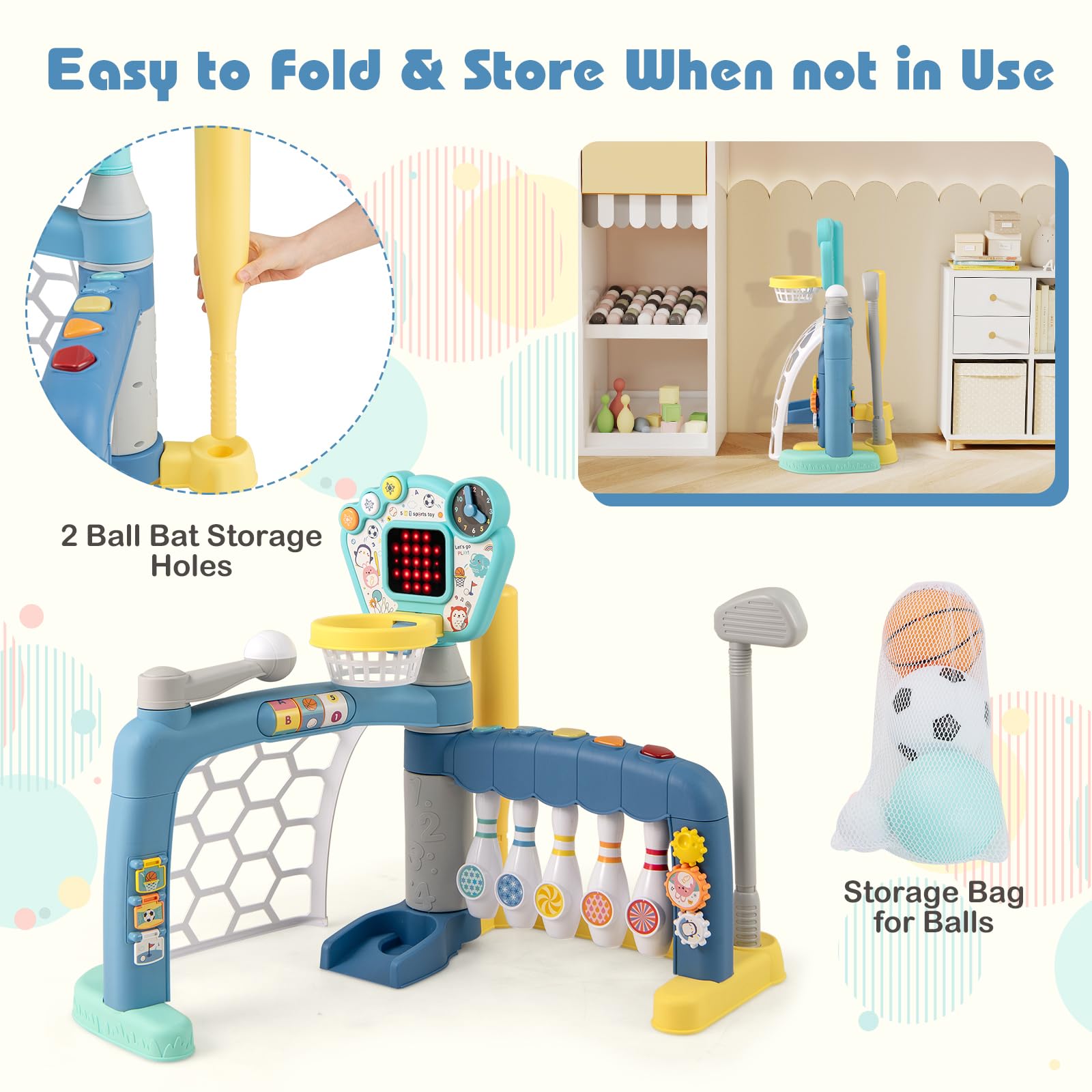 HOGEBABY Toddler Basketball Hoop with Adjustable Height - Image 6