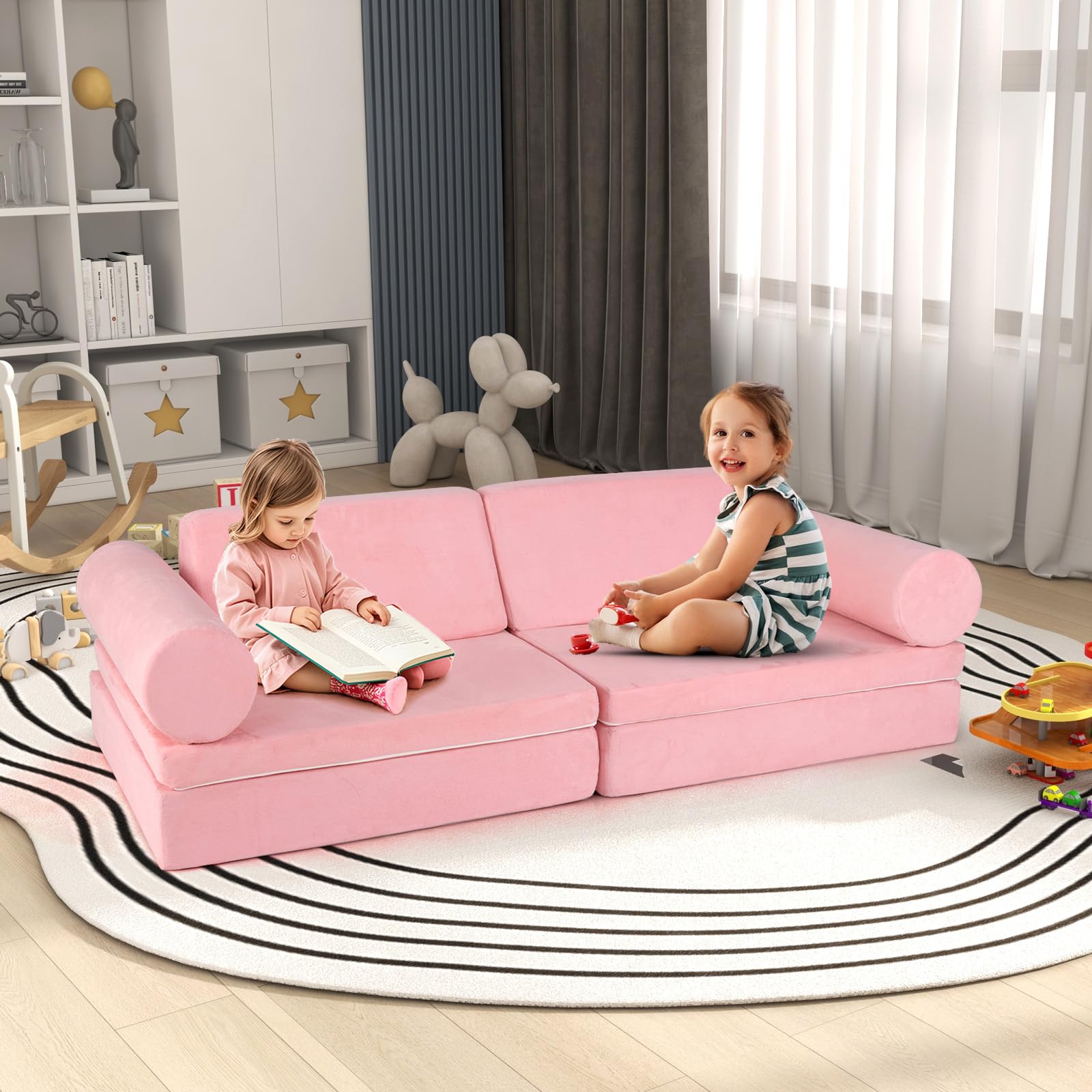 HOGEBABY 8 Pcs Modular Kids Play Couch for Building Fort Gift for Boys Girls 3+ - Image 6
