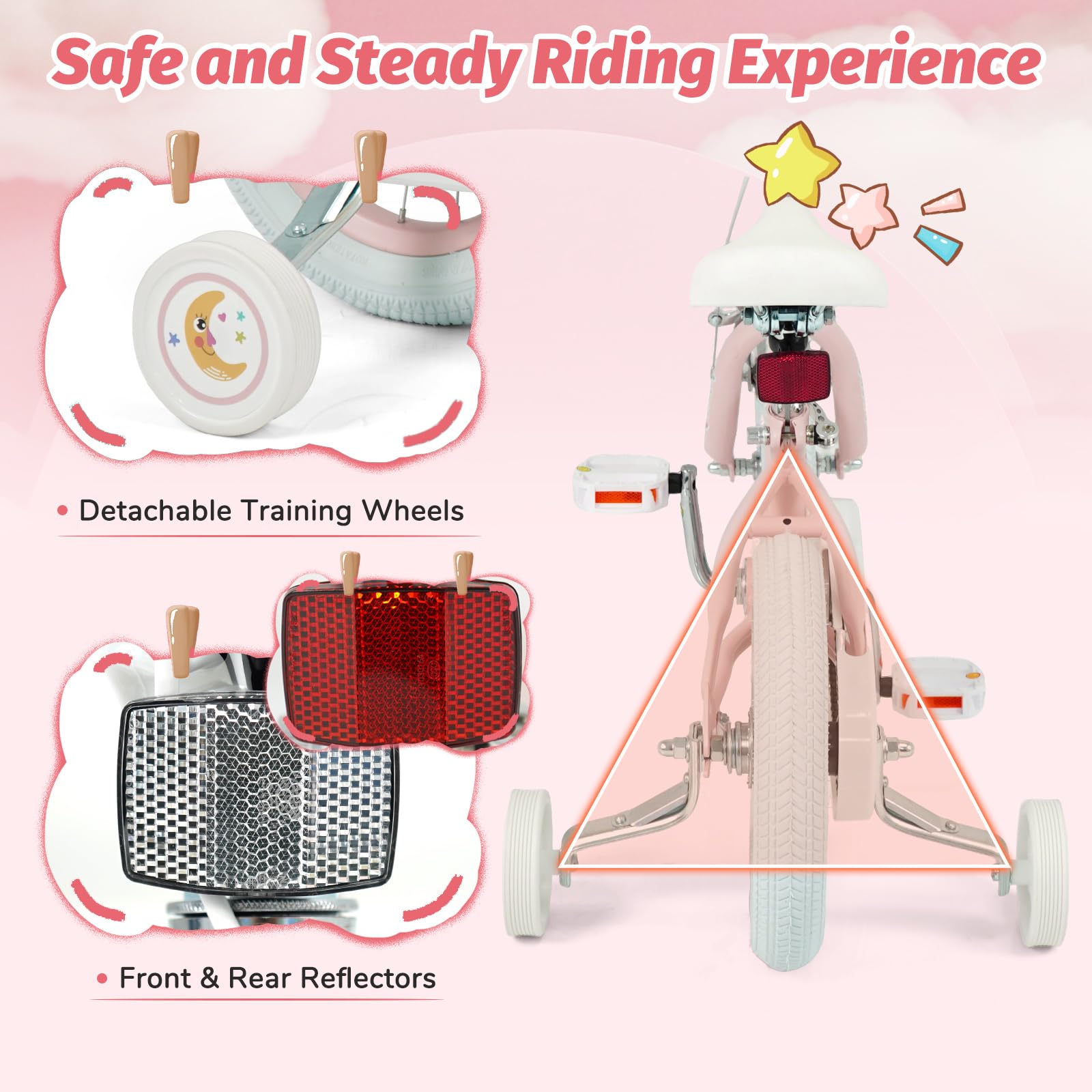 HOGEBABY Lucky Dream Kids Bike Adjustable Handlebar & Saddle Handbrake and Coaster Brake - Image 10