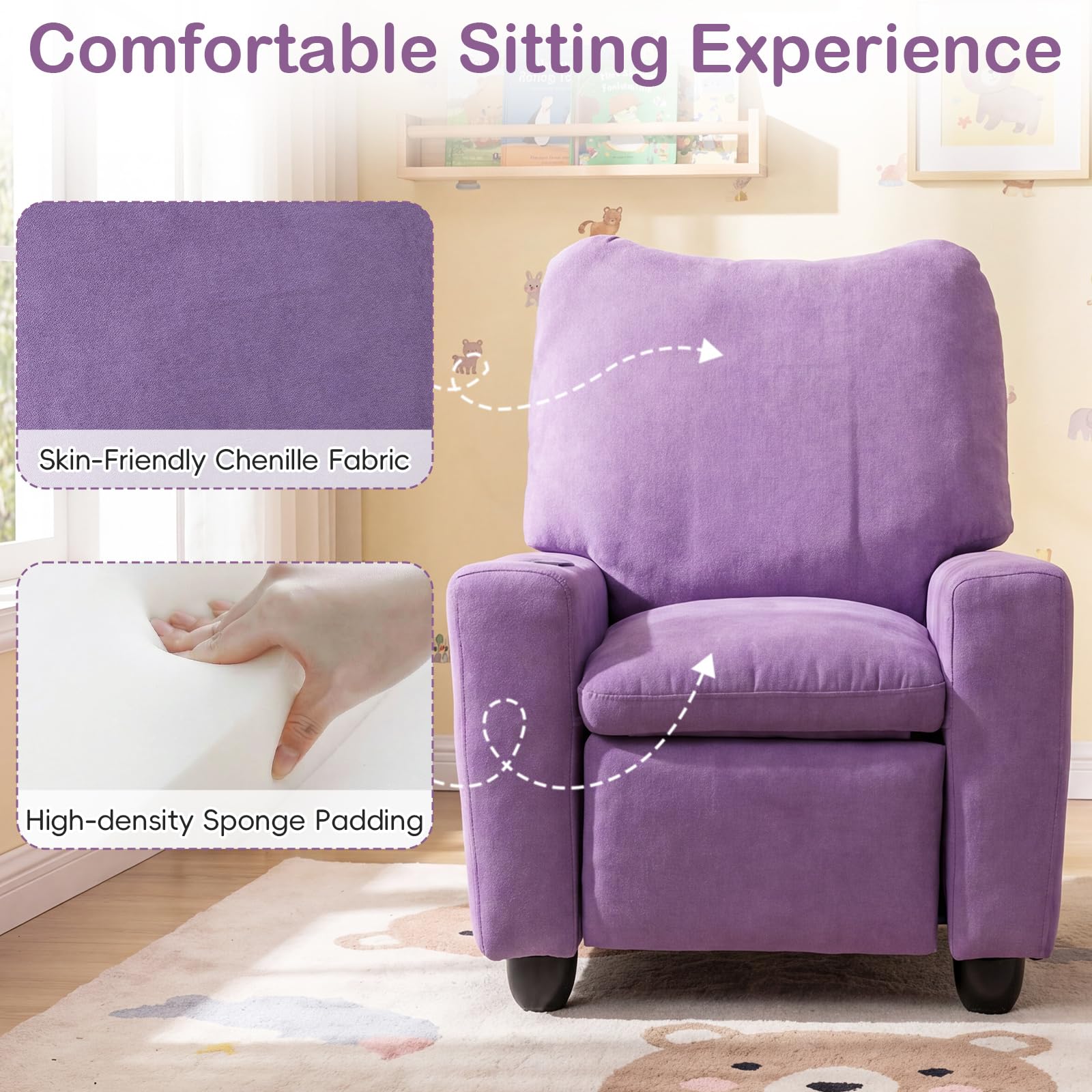 HOGEBABY Kids Recliner Chair Ergonomic Baby Child Furniture Sofa - Image 6
