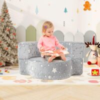 HOGEBABY 2 in 1 Convertible Glow in The Dark Kids Sofa with 8-inch Sitting Cushion