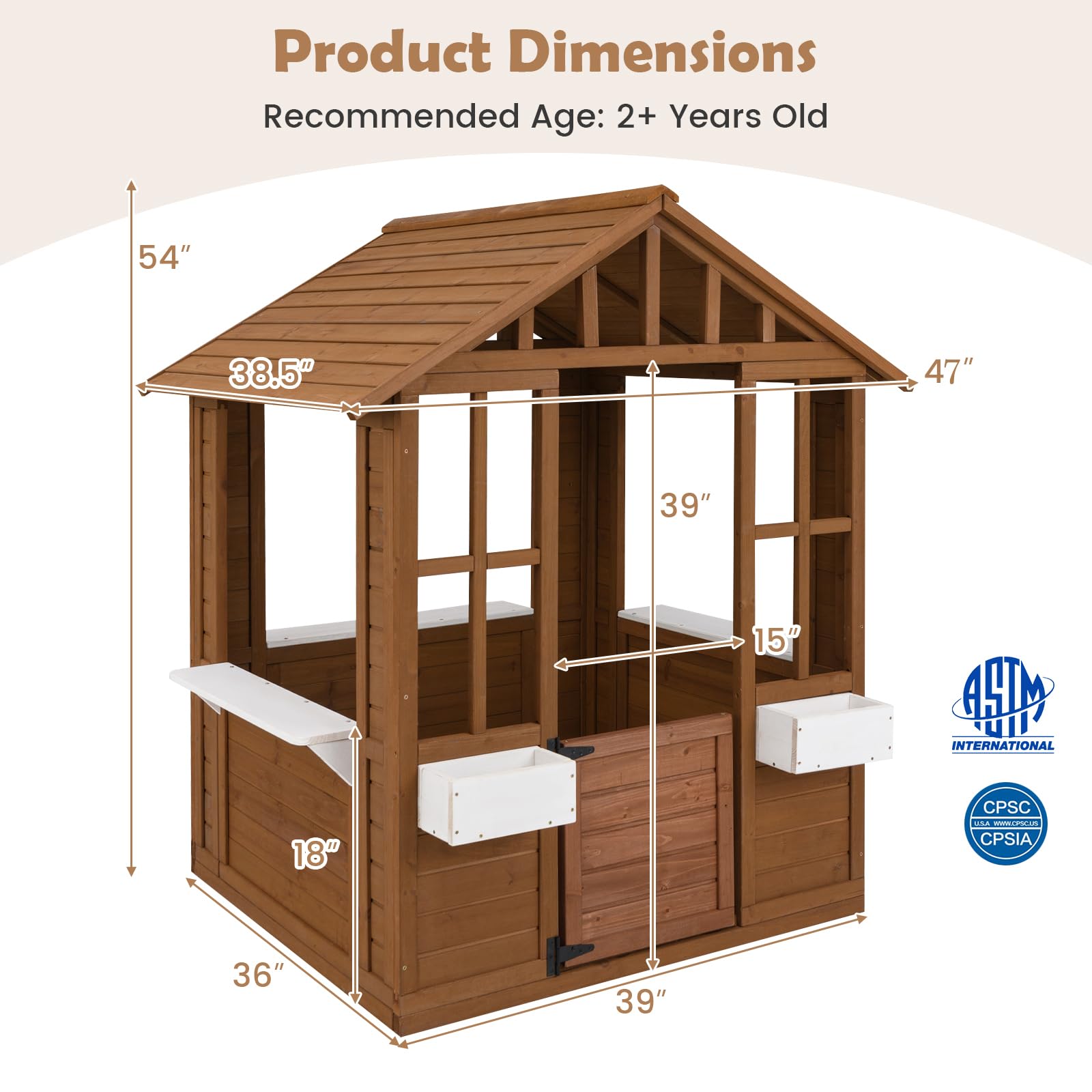 HOGEBABY Fir Wood Adventures Cottage for Children Pretend Activity Play - Image 7