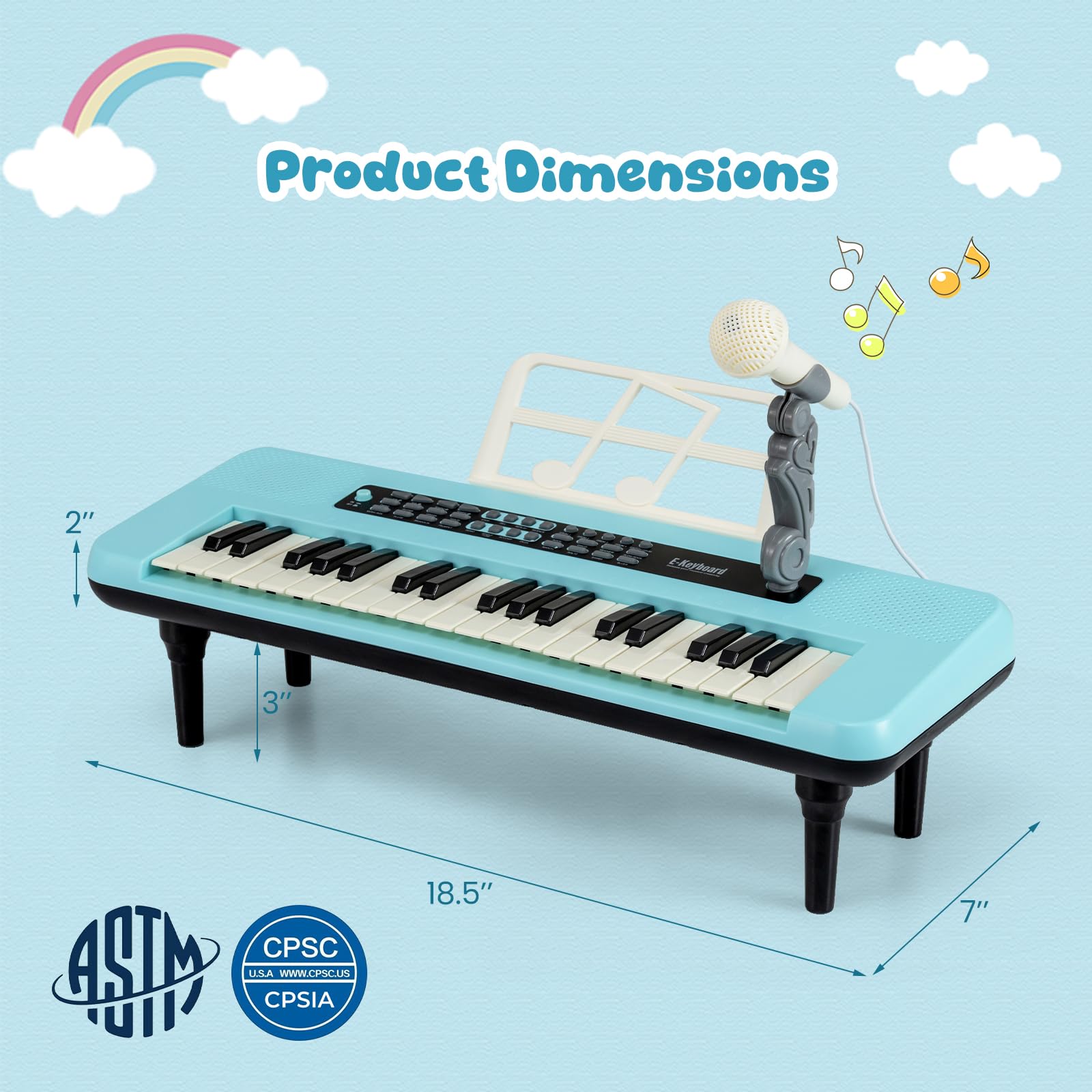 HOGEBABY Kids Piano Keyboard 37 Keys Digital Piano - Image 7