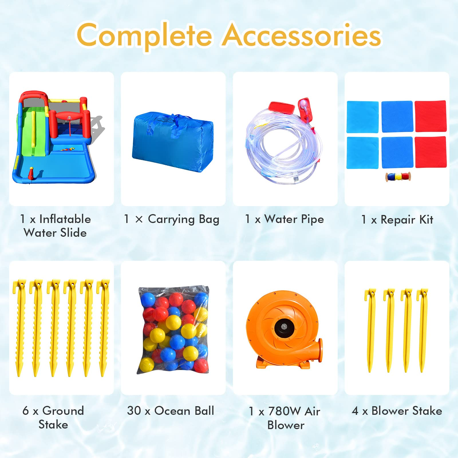 HOGEBABY Inflatable Water Slide Park, Kids Giant Water Park Jumping Castle - Image 7