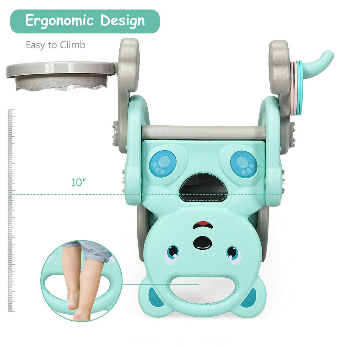 HOGEBABY 5 in 1 Toddler Slide Rocking Toy, Slide for Kids with Detachable Stool - Image 14