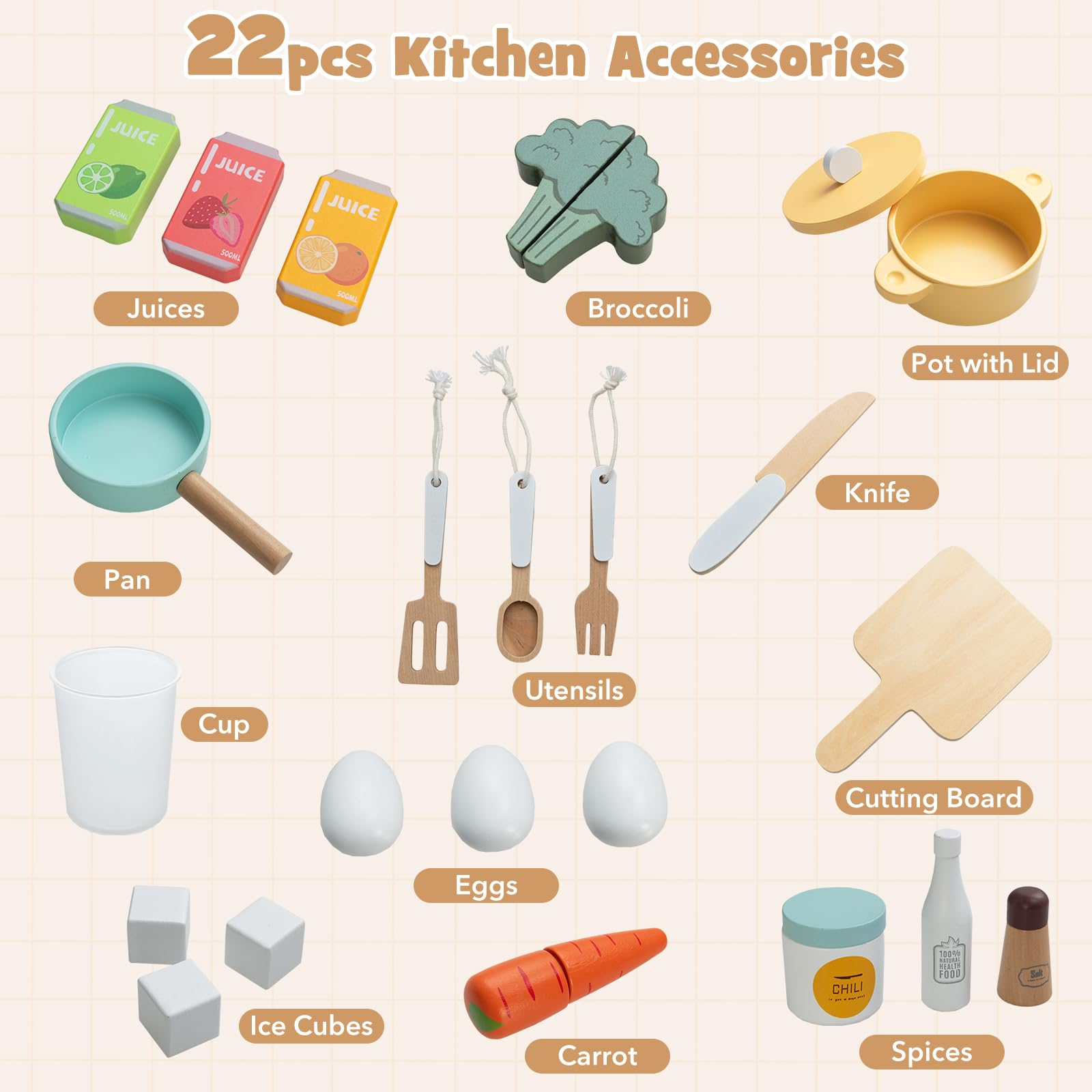 HOGEBABY Corner Kitchen Playset w/Real Lights & Sounds - Image 8