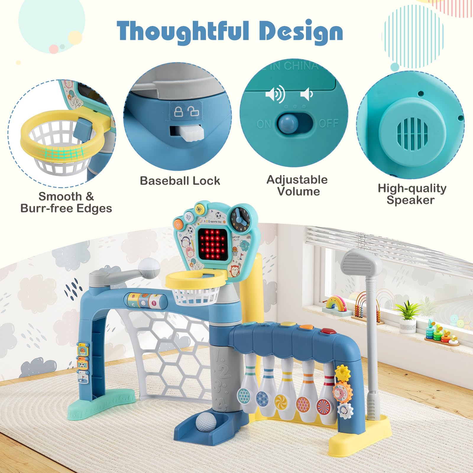 HOGEBABY Toddler Basketball Hoop with Adjustable Height - Image 8