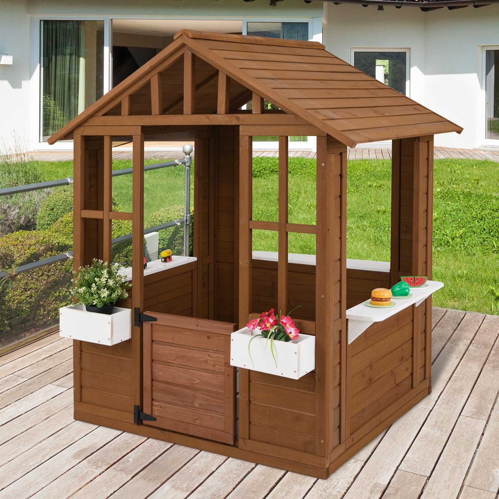 HOGEBABY Fir Wood Adventures Cottage for Children Pretend Activity Play - Image 8