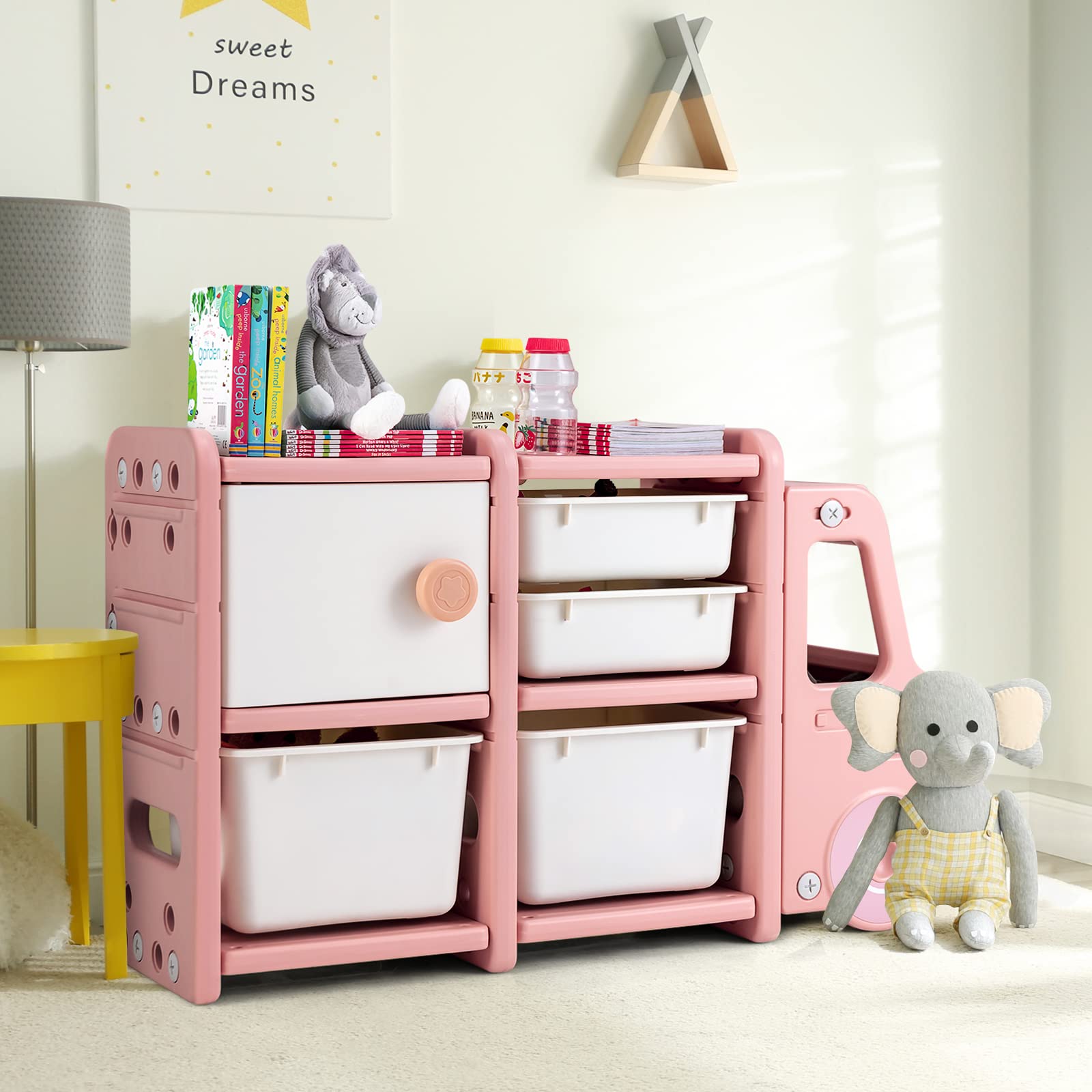 HOGEBABY Toy Organizers and Storage, Kids Toy Chest, Multipurpose Bookcase Shelf to Organize Toy - Image 11