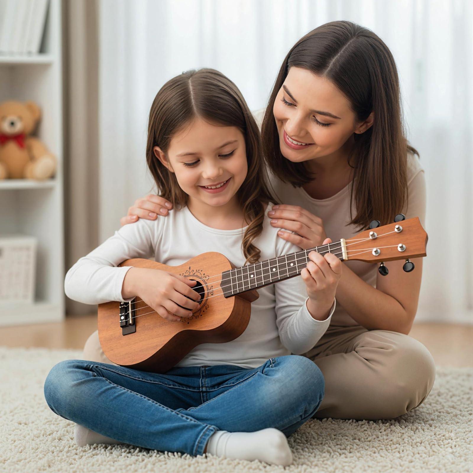 HOGEBABY 21 Inch Soprano Mahogany Ukelele with Gig Bag - Image 8