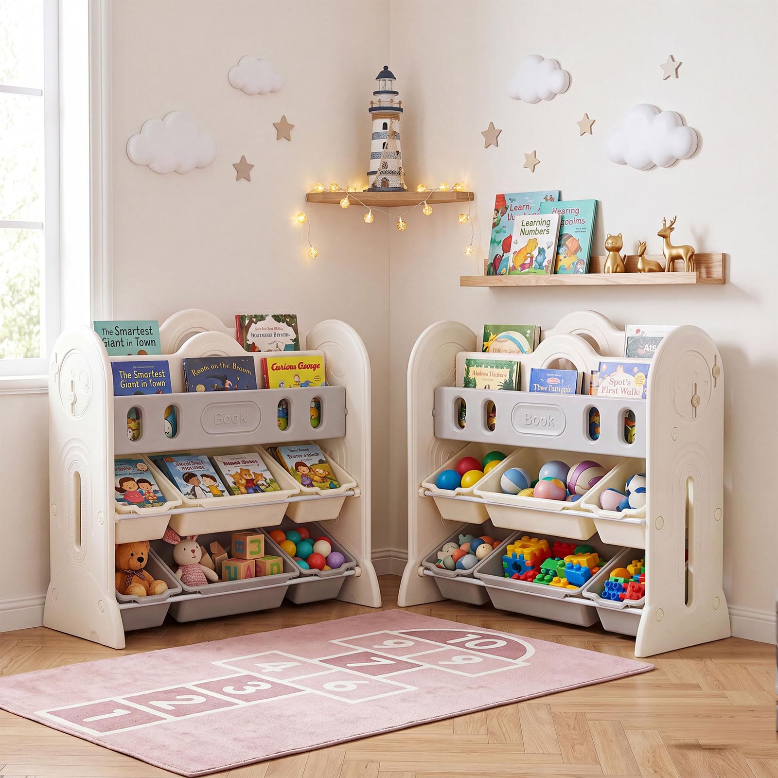 HOGEBABY Kids Bookshelf & Toy Storage Organizer | Montessori Floor Book Shelf - Image 8
