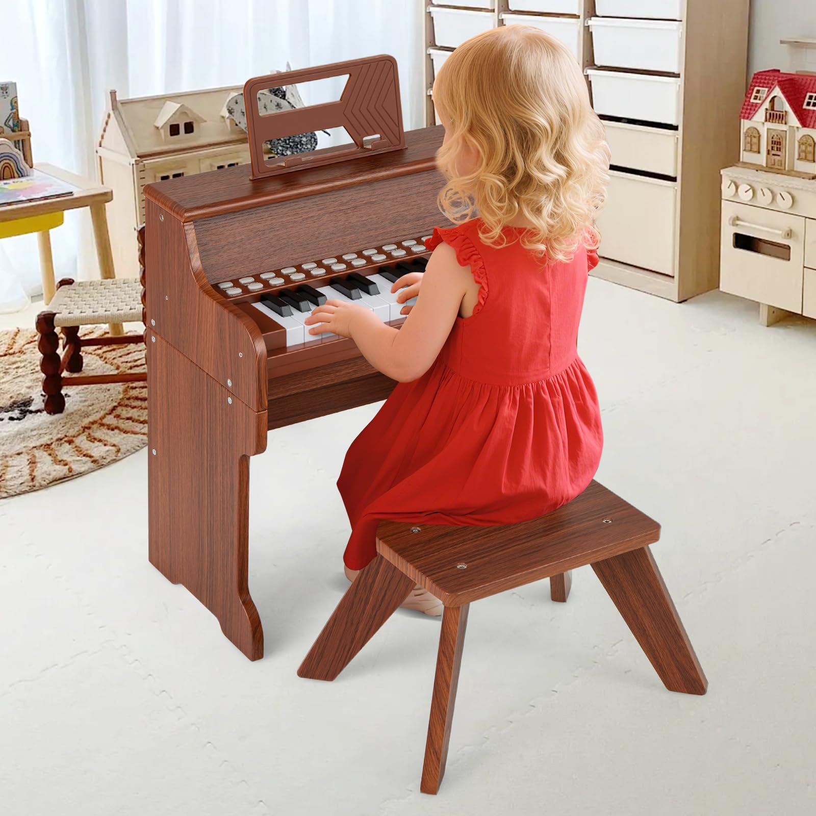 HOGEBABY 25 Keys Kids Piano Keyboard w/ Adjustable Speed & Volume - Image 8