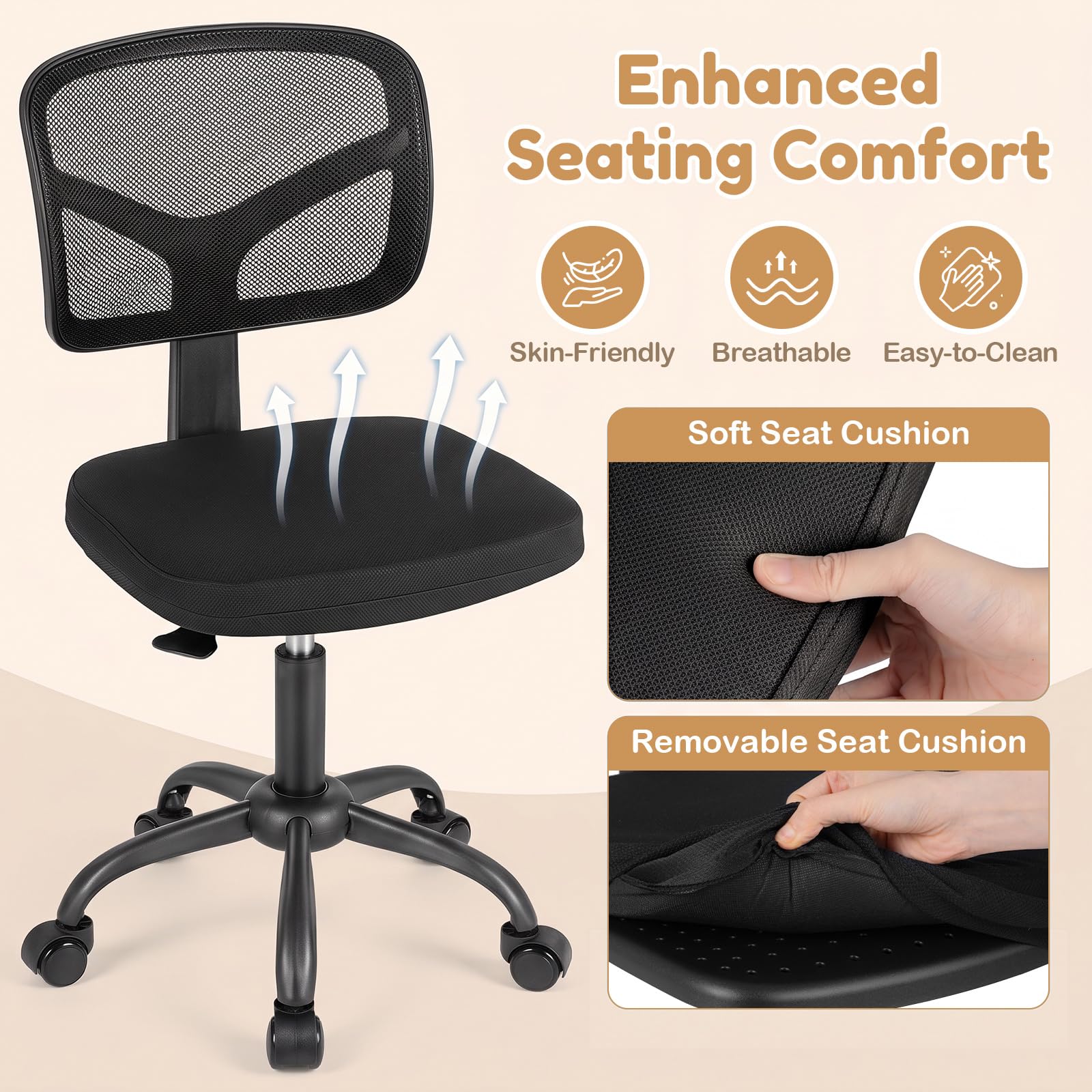 HOGEBABY Kids Desk Chair with Adjustable Height | Children Study Chair w/ Wheels & Ergonomic Backrest for Student Computer Use - Image 16