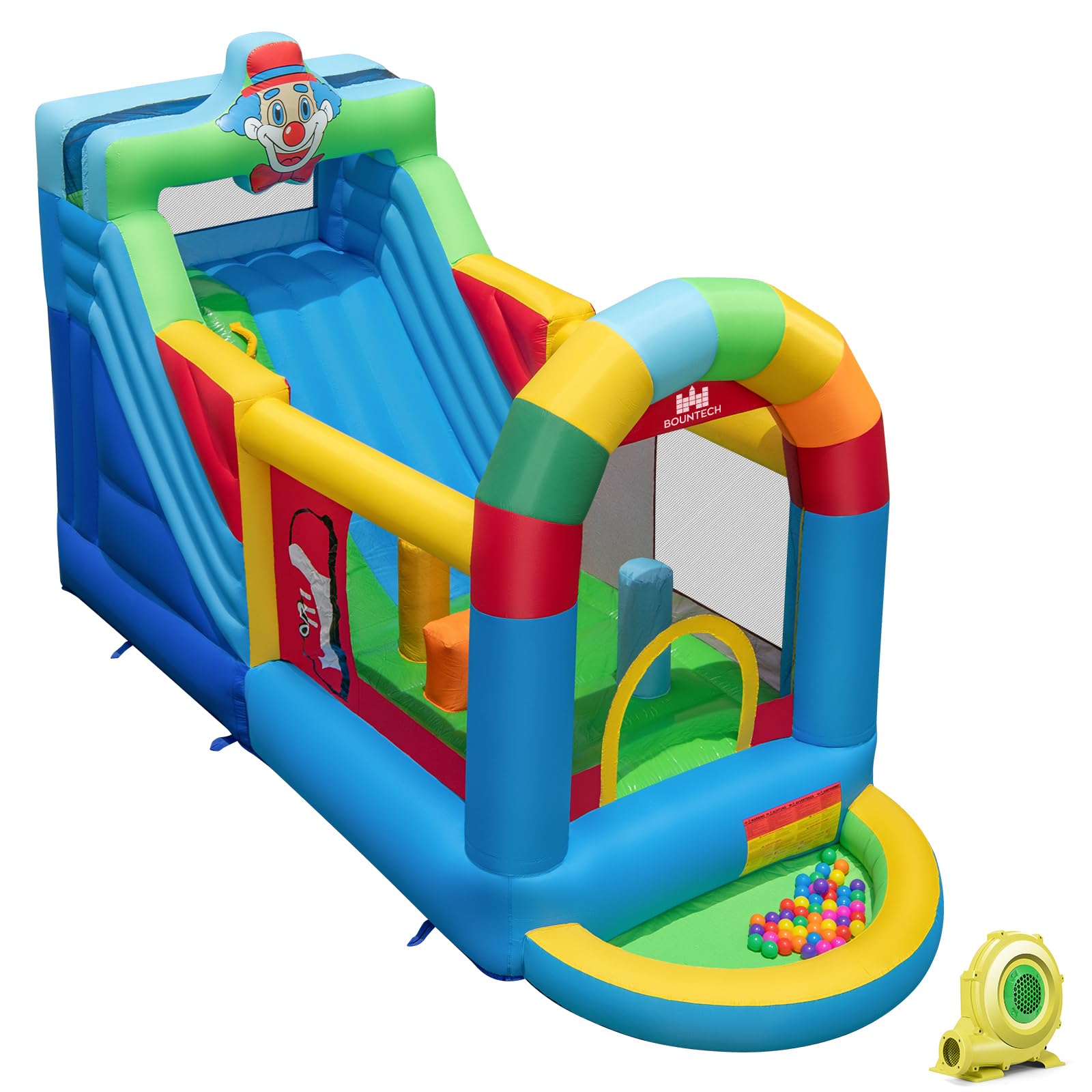 HOGEBABY Inflatable Bounce House, Clownland Bouncy House with Long Slide for Kids 3-6 - Image 9