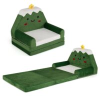 HOGEBABY 2-in-1Convertible Kids Couch Soft Fold Out Toddler Couch Chair (Christmas Star)