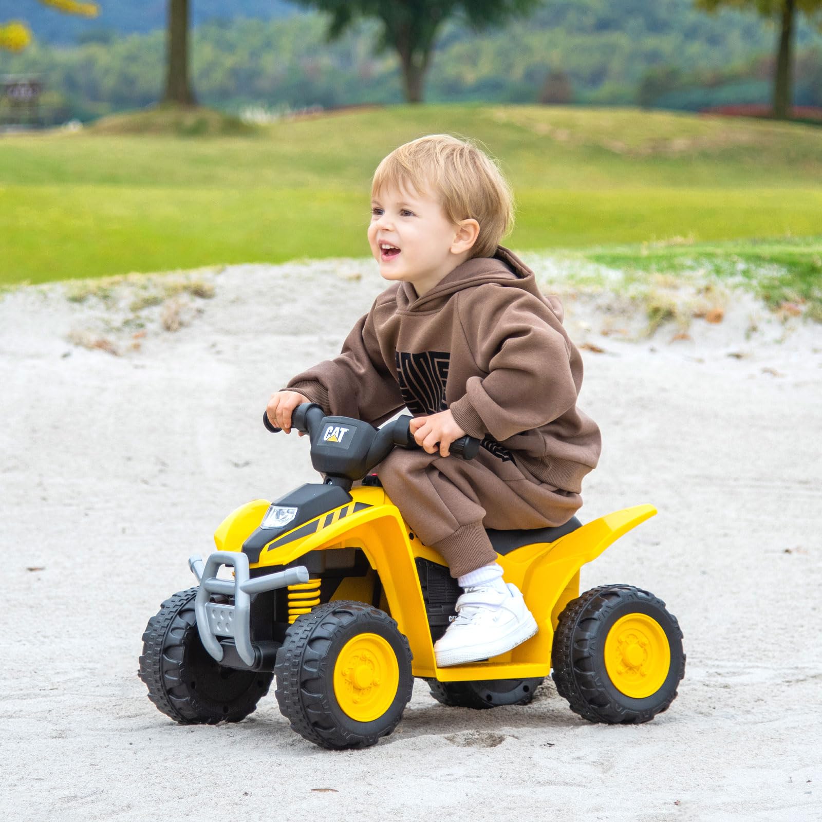 HOGEBABY Kids ATV, 6V CAT Licensed Four Wheeler Quad Car Toy - Image 9