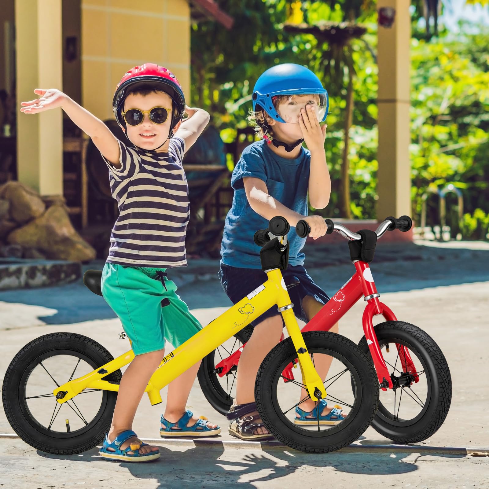 HOGEBABY Toddler Balance Bike, No Pedal 12 Training Bicycle for 3+ Years Old Kids with Rubber Tires and Height Adjustable Handlebar & Seat - Image 8