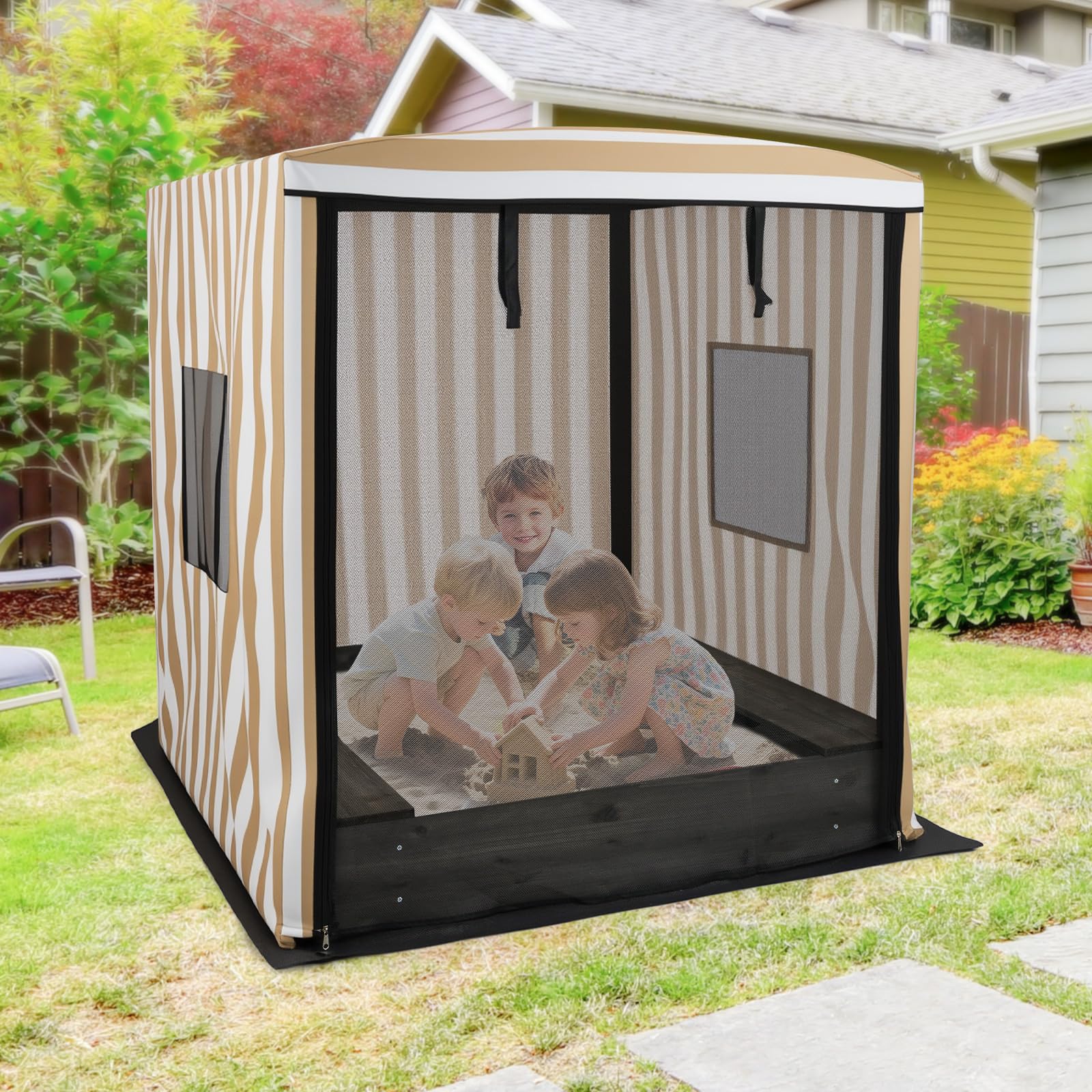 HOGEBABY Kids Wooden Sandbox with Canopy - Image 9