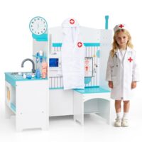 HOGEBABY Wooden Doctor Playset Medical Office Activity Center