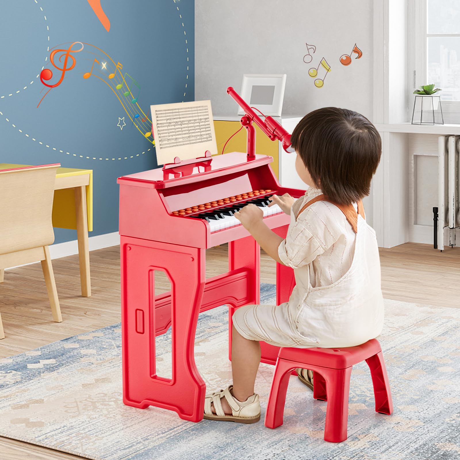 HOGEBABY Kids Piano, 37 Key Toy Piano Keyboard, Portable Electronic Piano Educational Musical Instrument Toy - Image 2