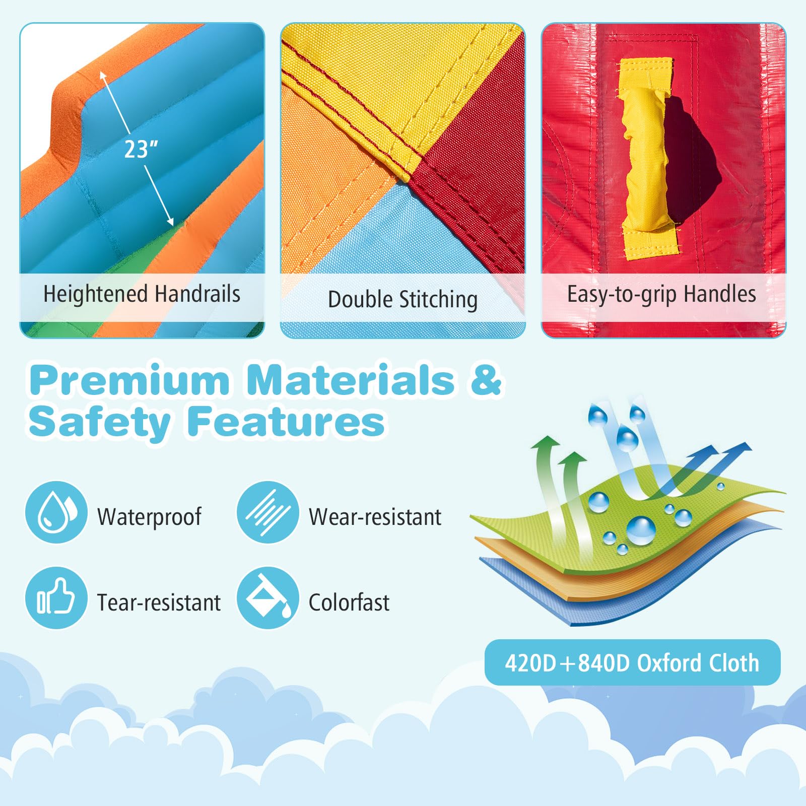 HOGEBABY Inflatable Water Slide 6 in 1 Kids Waterslide Park for Outdoor - Image 9