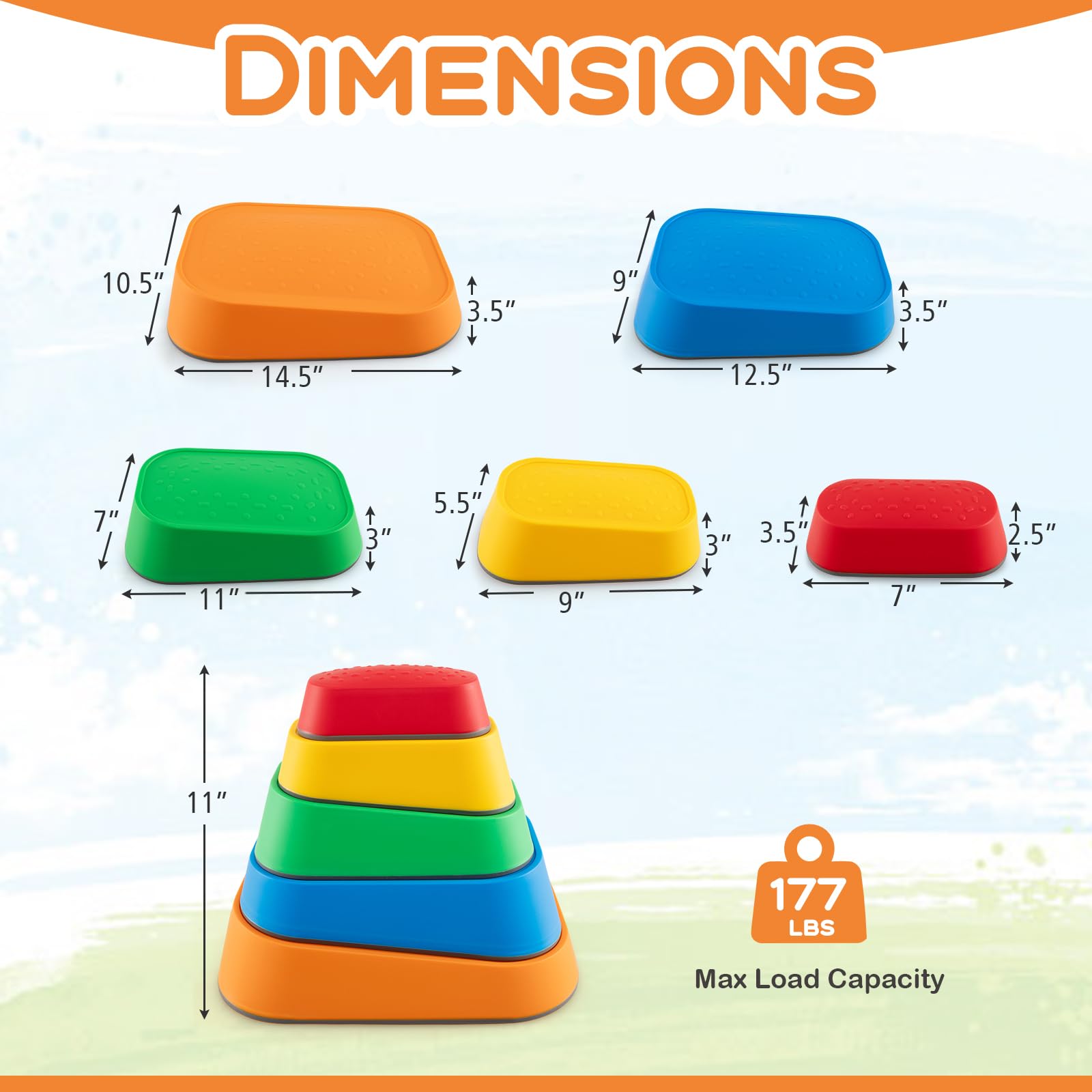 HOGEBABY 11 Pcs Stepping Stone for Kids - Image 9
