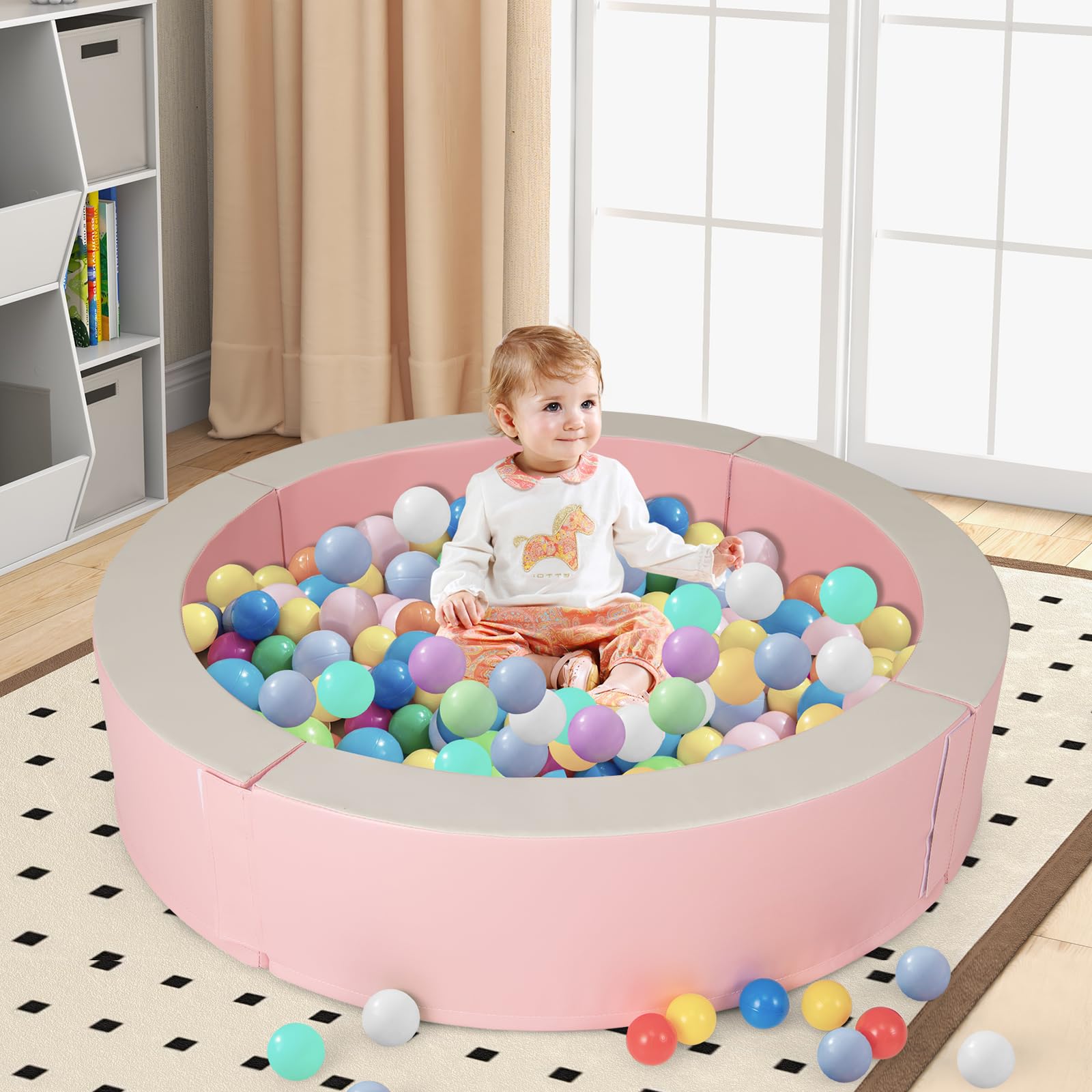 HOGEBABY Ball Pit, Detachable Foam Pool for Toddlers or Dogs with 50 Colorful Ocean Balls - Image 9