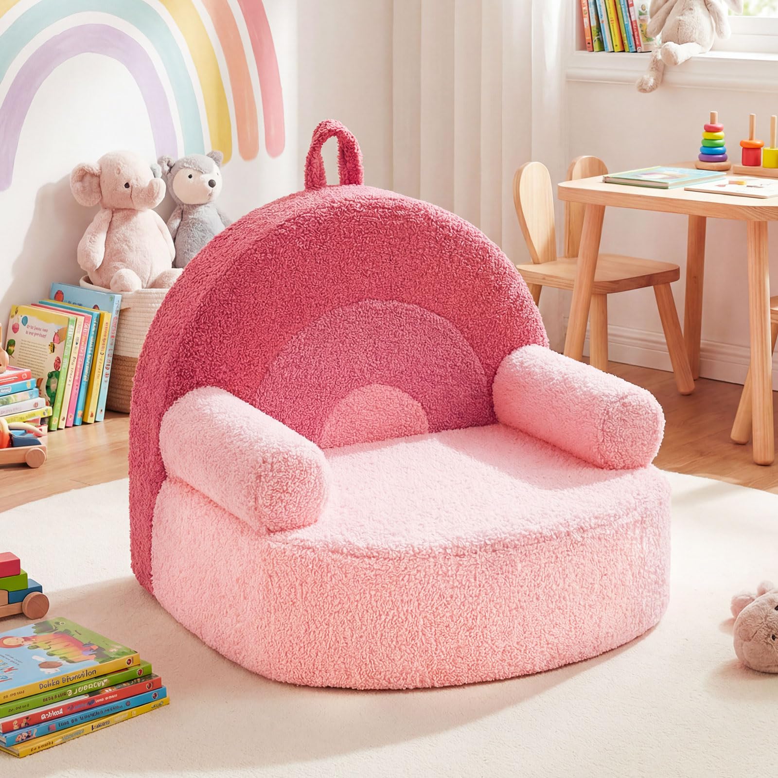 HOGEBABY Kids Couch, Comfy Toddler Soft Sofa Chair with Fleece Fabric Cover - Image 9