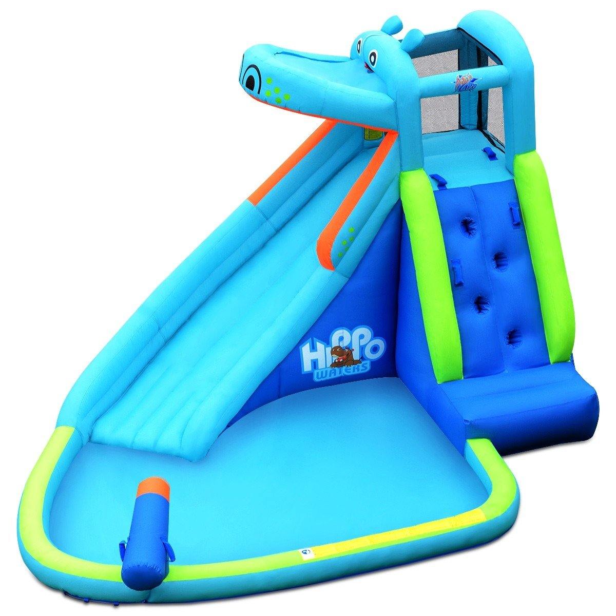HOGEBABY Inflatable Water Slide, Hippo Themed Kids Waterslide Park for Outdoor w/Long Slide - Image 10