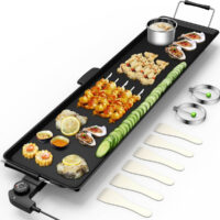 HOGEBABY 35" Electric Griddle Teppanyaki Grill, Nonstick Extra Large Cooking Plate for Pancake Barbecue