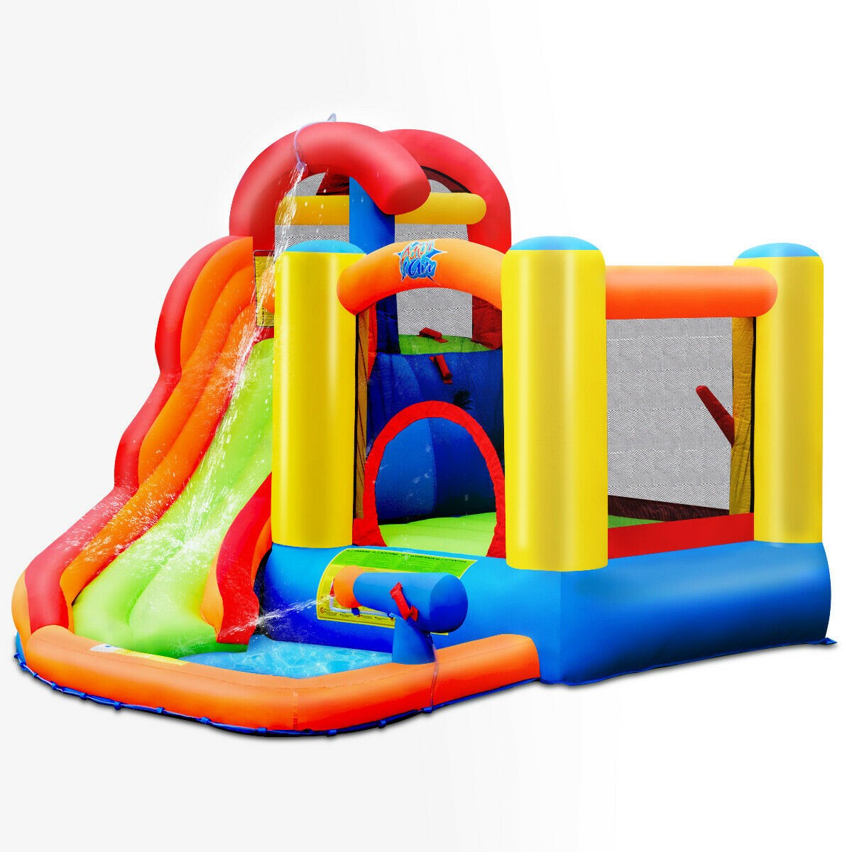 HOGEBABY 6 in 1 Water Slide Jumping Park w/Splashing Pool