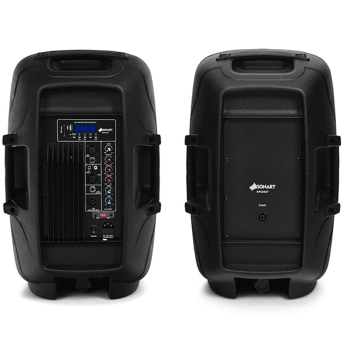 HOGEBABY 2-Way Powered PA Speakers System Combo Set, 12" 2000W Portable Dual Passive Active Speaker - Image 9